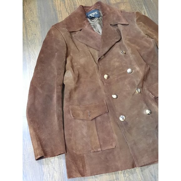 Vintage Loewe Suede Leather Jacket Outer Brown Size 44. Read - Picture 3 of 12
